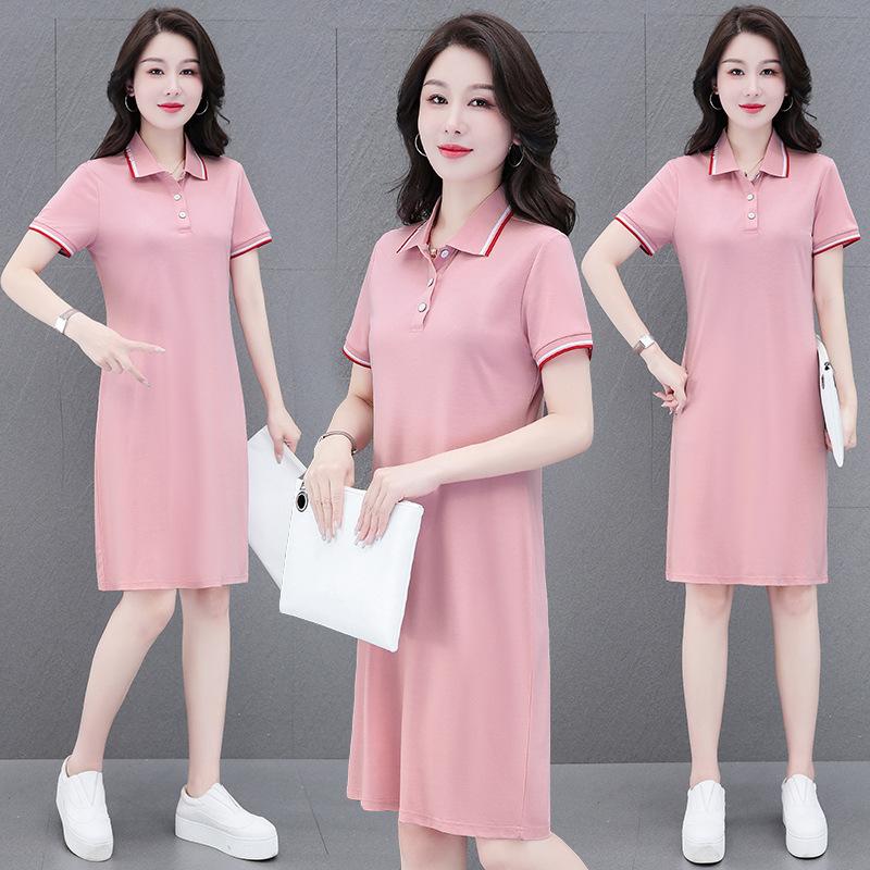 SCIONE Sommer Dame Blyantkjole Pluss Størrelse Kortarmet Polokjole M~4XL