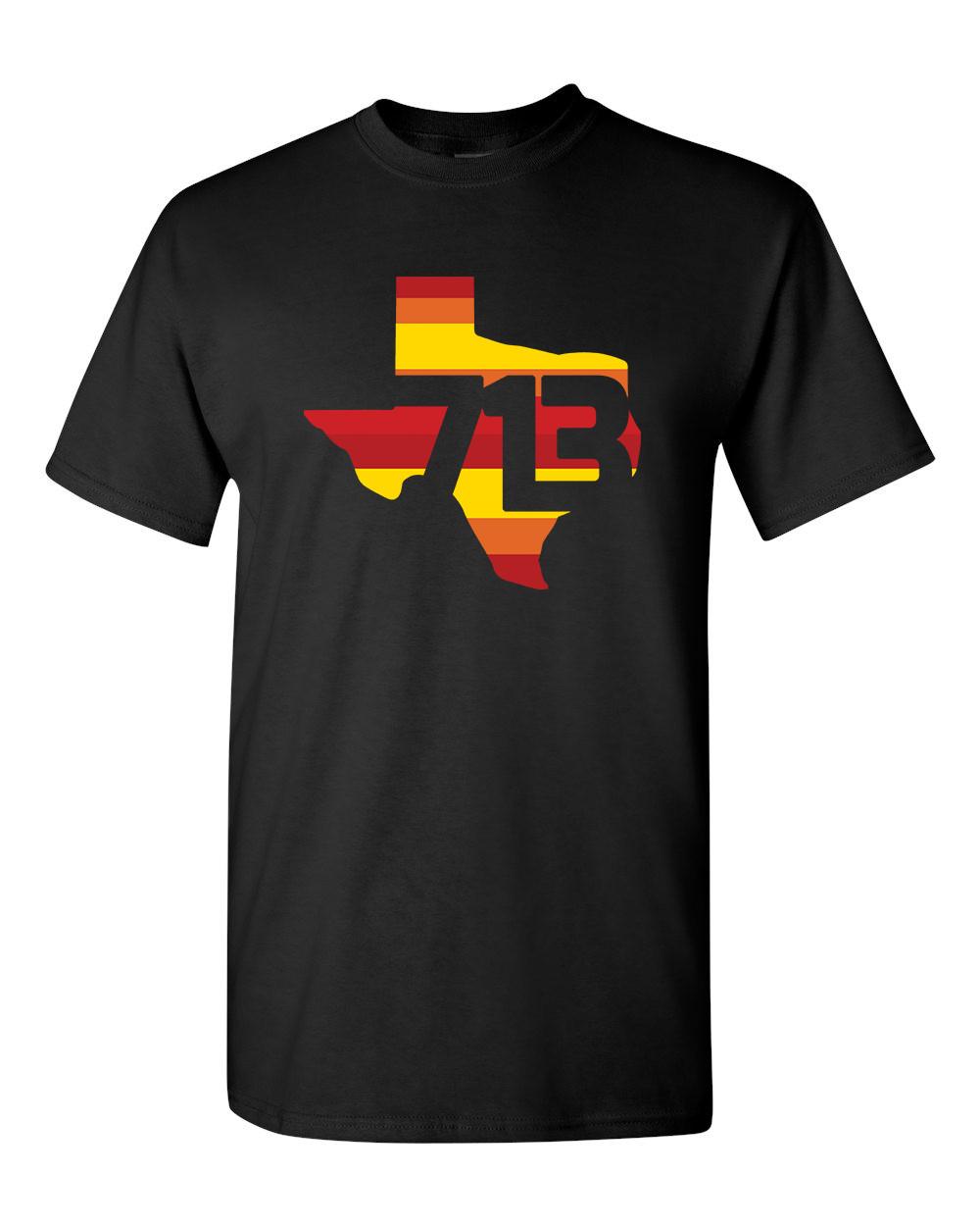 Houston Texas 713 T-shirt Astros Orange Rainbow 713 T-shirt Unisex XL