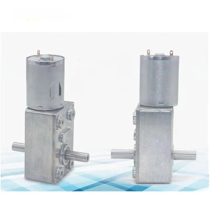1 Stück Doppelwellen 6-24V Rückwärts Selbstverriegelnd Doppel-Ausgangswellen Mini-Untersetzungsgetriebe DC-Motor JGY-370 DC-Schneckengetriebemotor