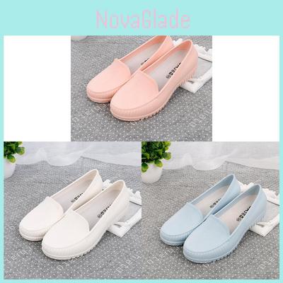 Nurse Women Slipon Flat Shoes With Pvc Waterproof Nonslip For Hospital Work