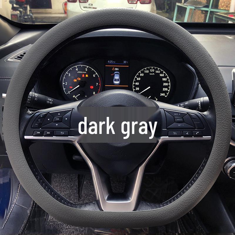 Universal Silicone Steering Wheel Cover - Fashionable, Sweat-Absorbent, Non-Slip, Thin & Soft, Fits All Seasons