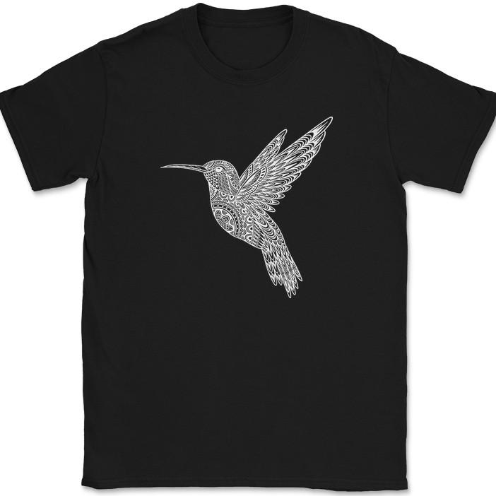 Hummingbird Mandala T-Shirt Beautiful Pattern Bird Nature Gift Text Tee