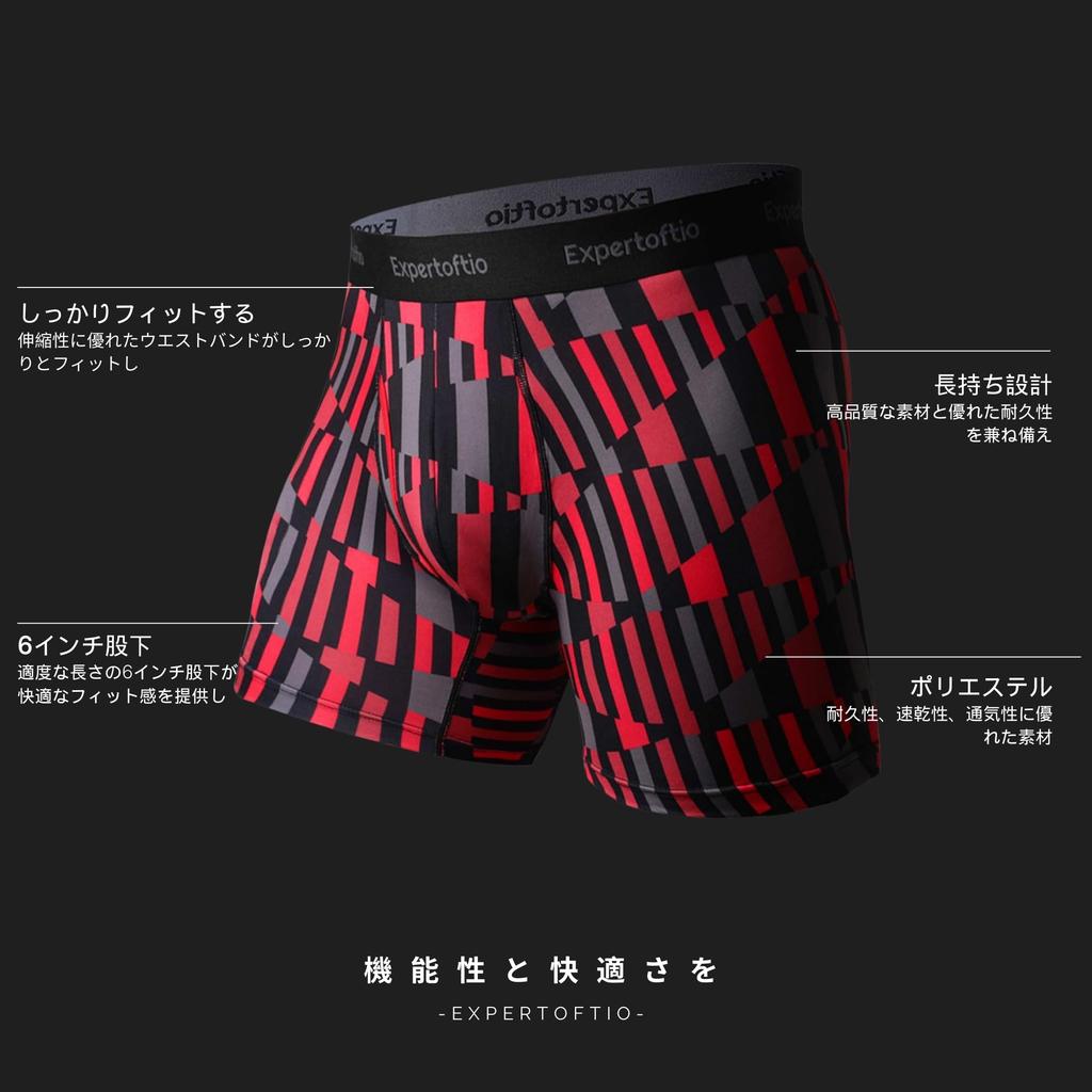 [Expertoftio] Men's Long Boxer Briefs, 6-Pack, 6-Inch Open Front, Soft Fit, Moisture-Wicking, Plus Sizes Available