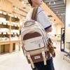 Children's Schoolbag Student Large Capacity Backpack Men's Color Block Backpack Patchwork Women Backpack