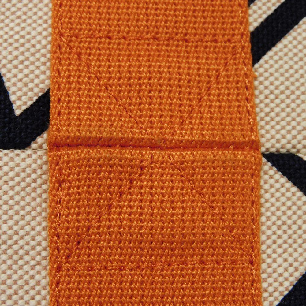 Used 9212 Nu Maran Beach Bag 7924 Graphic Tartan Orange Camel Knotboard Screen Print Cotton Unisex from Japan AUTHENTIC