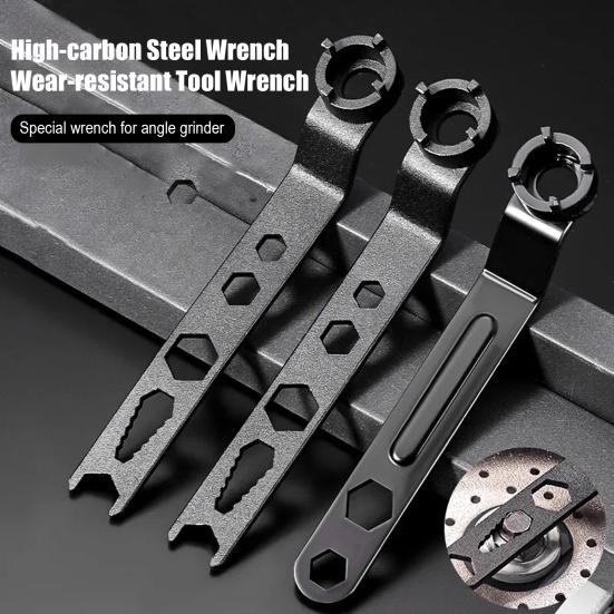 Angle Grinder Wrench Heavy Duty High Carbon Steel Professional Non-slip Four-claw Angle Grinder Adjustment Spanner Repair Tools