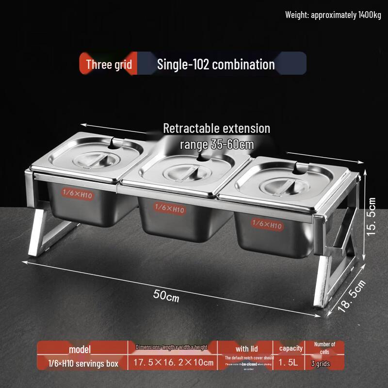 Jingbaodi Stainless Steel Divided Serving Tray