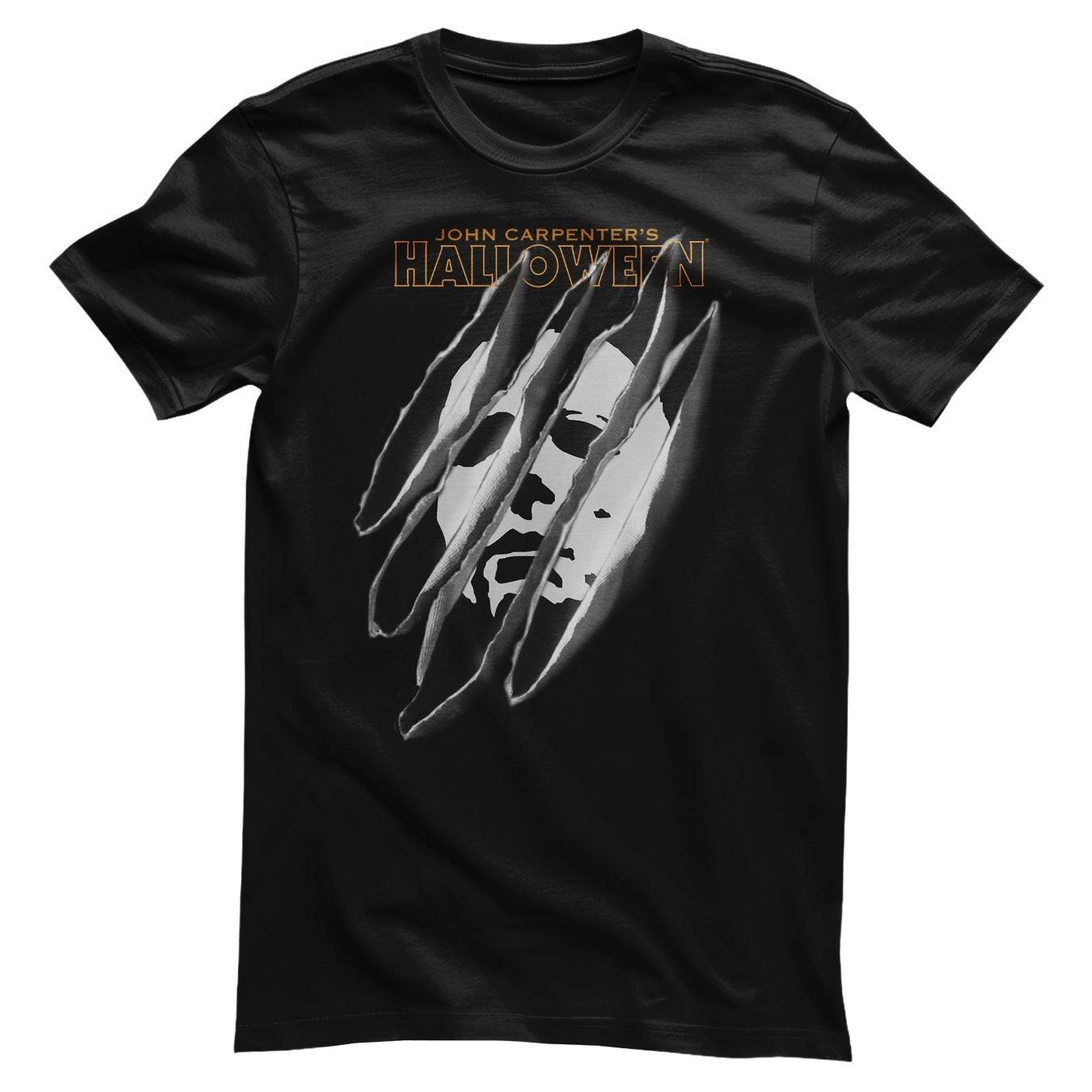 Officially Licensed Halloween Michael Myers Slashed Mask Mens T-Shirt XXXL