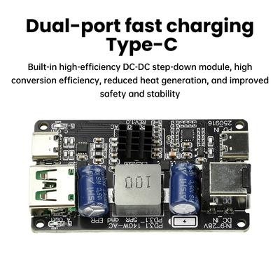 PD140W High-Power Fast Charging Module Type-C+USB Charger Full Protocol Desktop Car Quick Charge PD3.1/QC3.0/QC4/QC4+