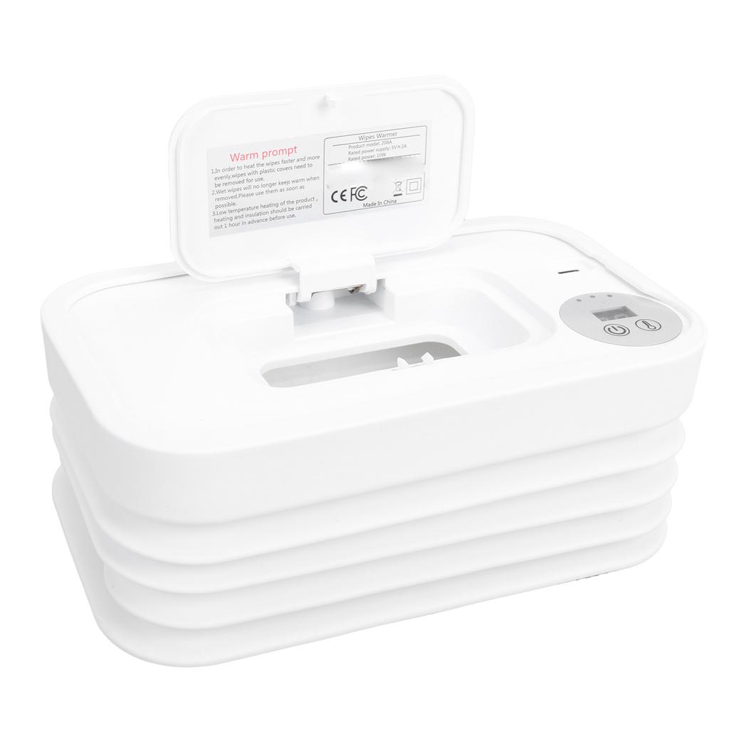 Wet Wipes Warmer 3 Temperature Settings Digital Display Foldable Portable USB Wipe Heater and Dispenser