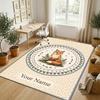 Forest Theme Soft Crystal Velvet Rug Custom Name & Text Print Non Slip Floor Rug for Bedroom Living Room