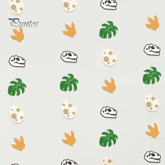 Dinosaur Party Decorations 2m/3m Dino Garlands Backdrop Hanging Banner Garlands Paper Palm Leaves String Decor for Boy Jungle Theme Birthday Party