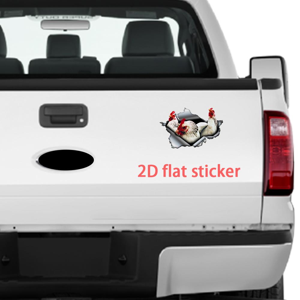 1PC 2D Flat Stickers Three Chickens Animal Car Stickers Luggage Refrigerator Wall Stickers Laptop Toilet Stickers