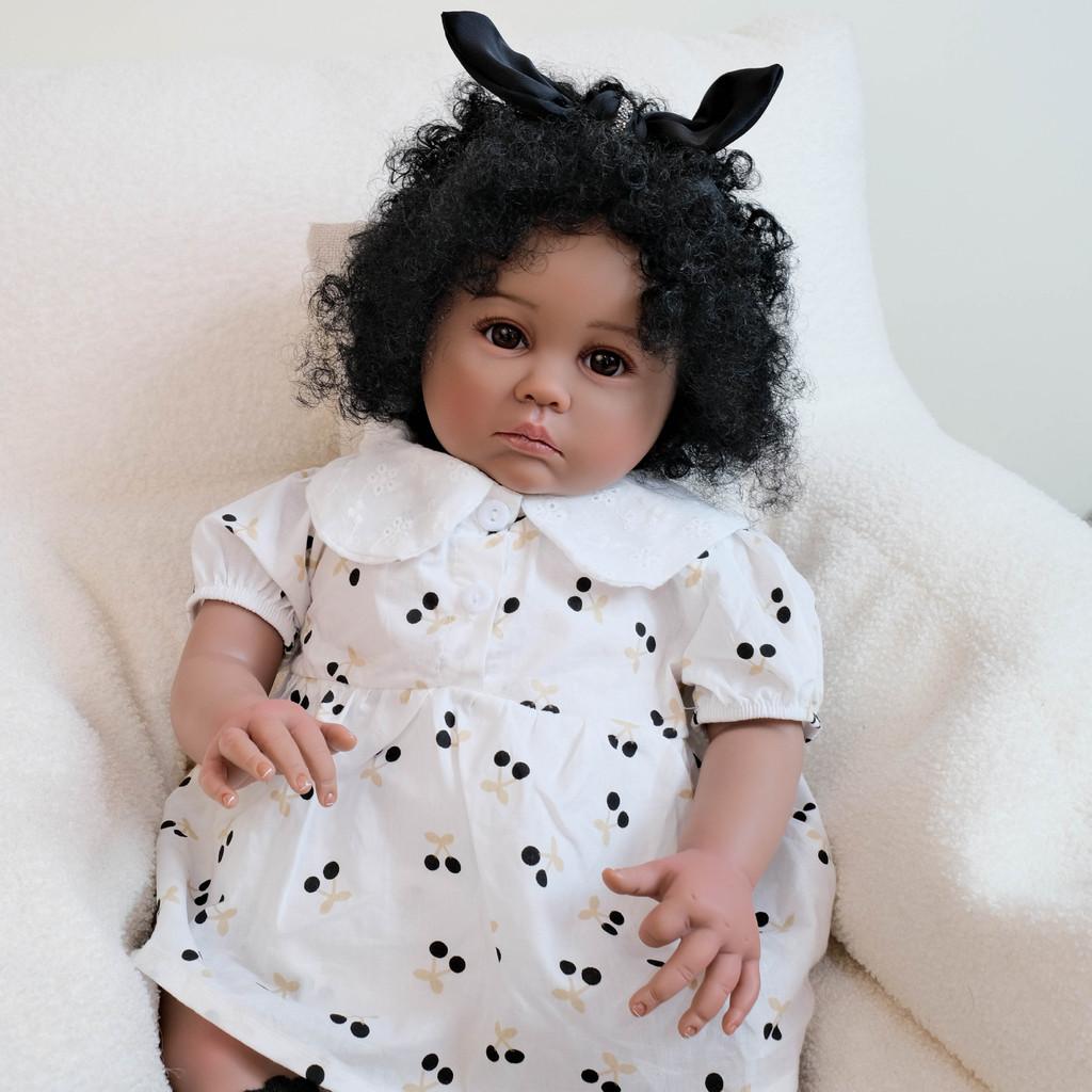 Cherry Print Doll Costume Silicone Reborn Baby Girl For Collectors And Play