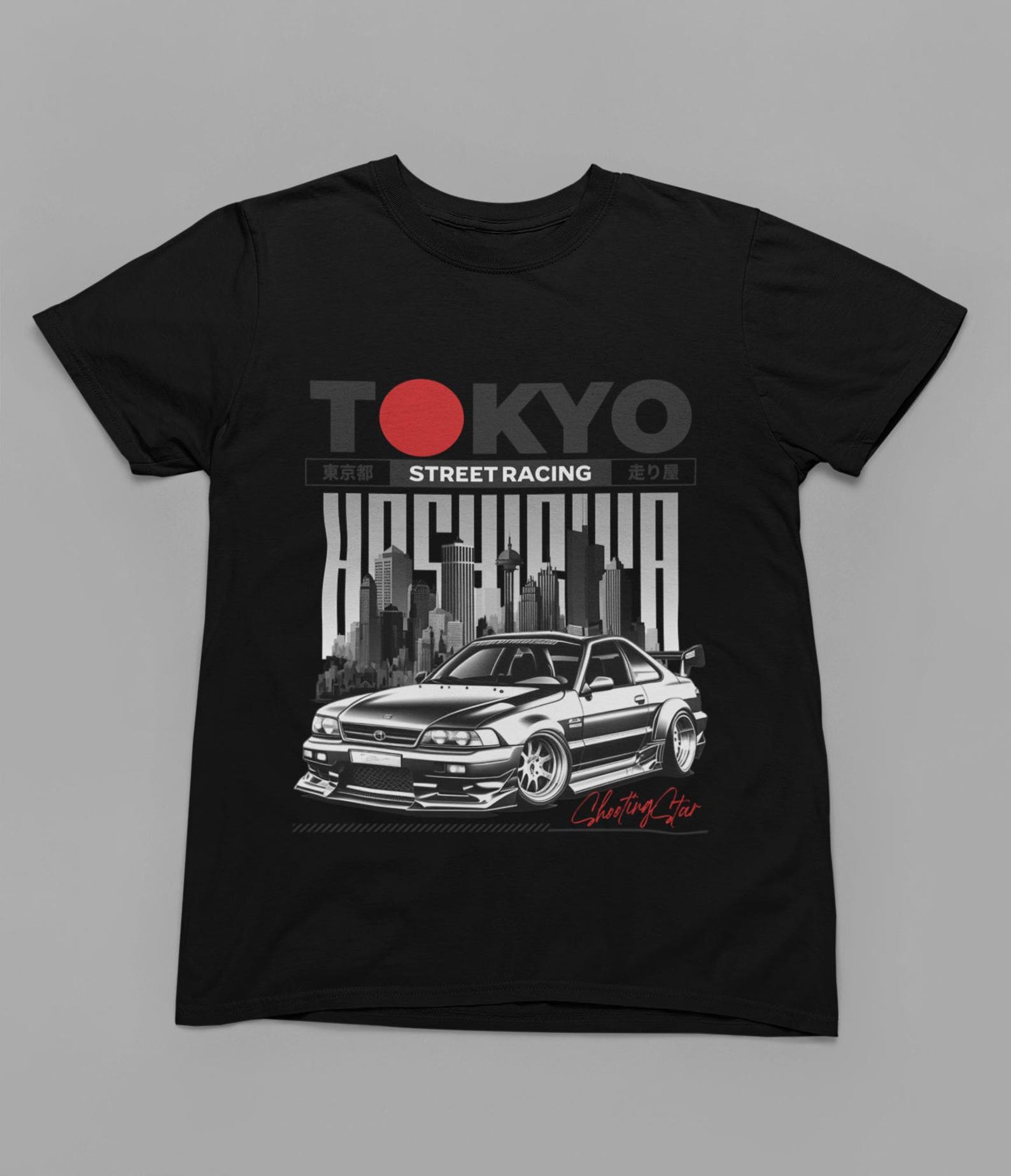 Tokyo Street Racing T Shirt, Japanese Car Culture Tee, JDM Skyline Inspired Shirt, Tokyo Drift Style Graphic Tee, Japan Automotive Street XL