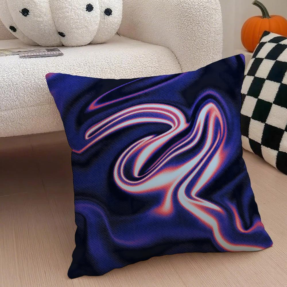 Moderne Elegante Cyberpunk Farbverlauf Ton Kissenbezug Leinen Kissenhülle Weich Atmungsaktiv Schutz Couch Zimmer Dekoration