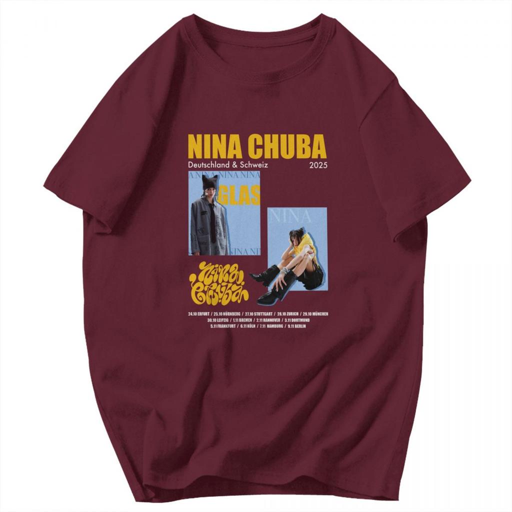 Men T Shirt Singer Nina Chuba Album Tour 2025 Graphic Summer Y2K Graphic Customized Unisex Clothing T Shirts