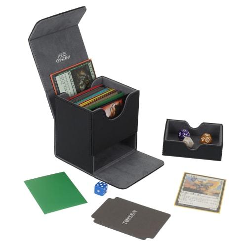 AEGIS GUARDIAN Card Deck Box with Dice Tray for MTG Cards, Commander Deck Box, Fits Over 150 Sleeved Cards, PU Leather Card Storage Box with Strong Ma