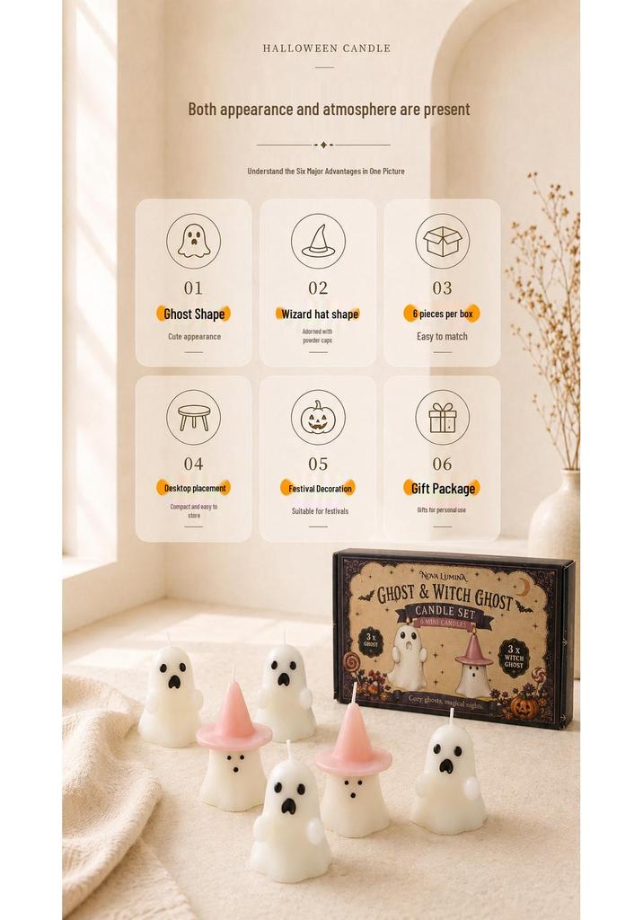 Halloween Ghost Scented Candle Party Decoration