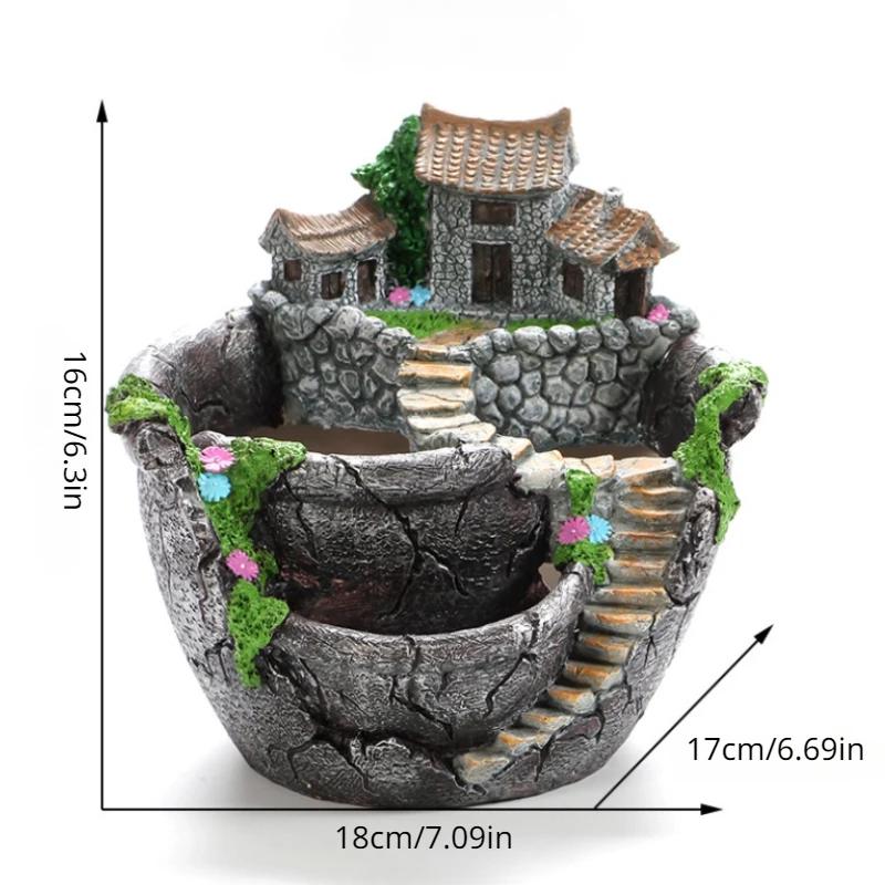 Plante suculente Ghiveci de flori Ghiveci din rășină Suport pentru ghiveci de birou Suport pentru plante pentru decorarea grădinii