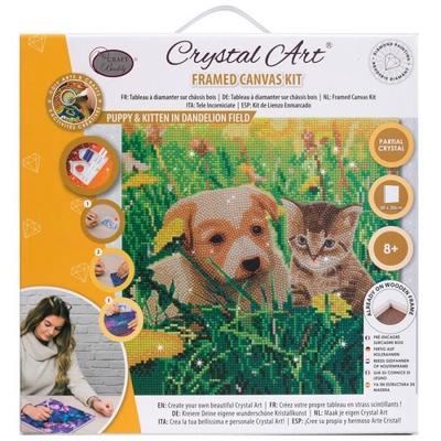 DIY Crystal Art Kit - CRYSTAL ART - Dog - Cat Painting - 30 X 30 Cm - Includes Necessary Tools