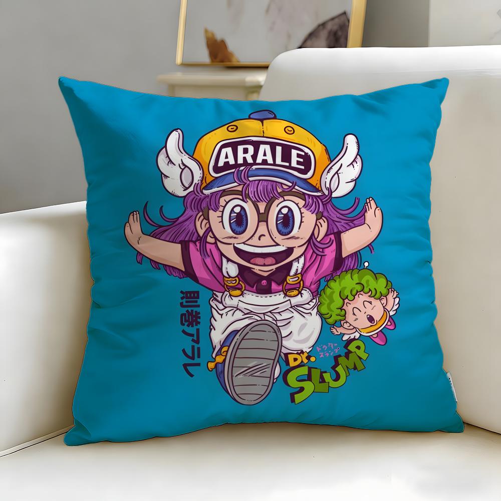 classic anime Dr Slump Cushion Cover Soft  EasyWash Pillow Case  Versatile for Couch Bed Travel and Office