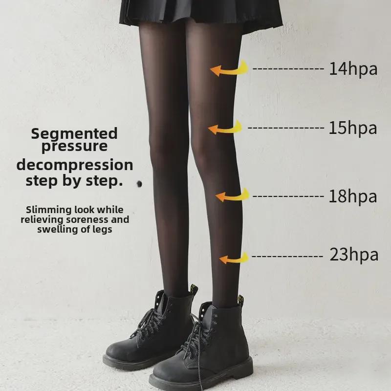 Slimming Black JK Stockings: Anti-Snag, Thin, Ideal for Female Students, Perfect for Spring & Summer.