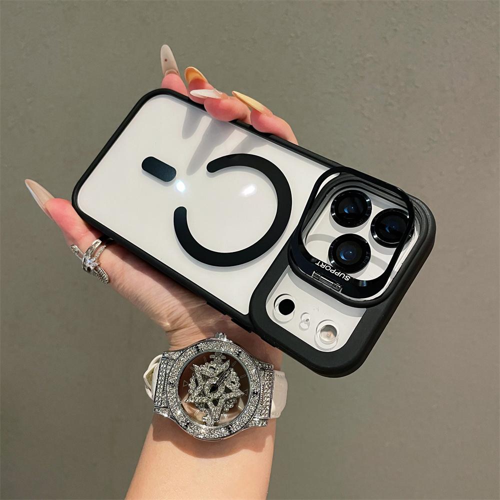 Lens Film Protection Clear For Magsafe Magnetic Phone Case For iPhone 17 Air 15 16 Pro Max 14 Plus 13 12 11 Folding Stand Cover