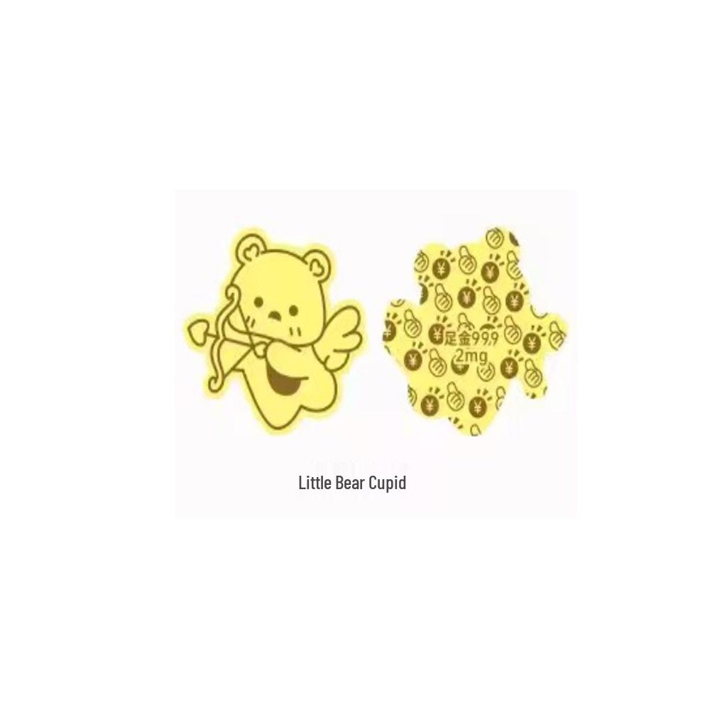 Gold-Plated 2mg Lucky Cat Sticker – Instant Wealth & Creativity with God of Wealth Design, Includes Image