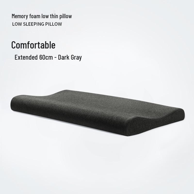 Single Person Memory Foam Neck Support Pillow - Soft, Thin, Long Design for Adults