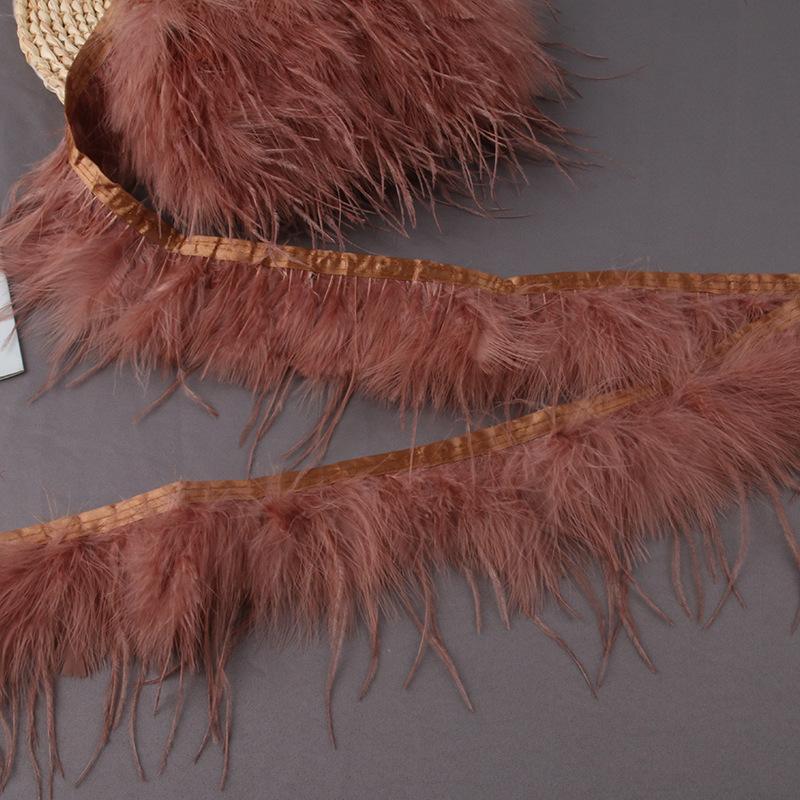 Ostrich Fur Turkey Feather Cloth Belt Diy Feather Handicraft Jewelry Clothing Luggage Decoration Material