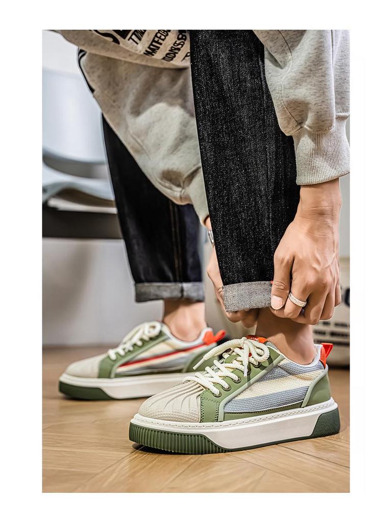 Men's Autumn Height-Increasing Skate Shoes - Breathable, Thick Sole, Korean Style, Versatile Casual Sneakers for Teens