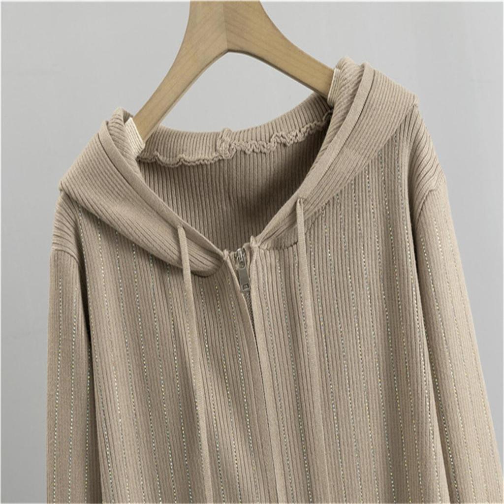 Women's Wide Leg Pants Hooded Knitted Cardigan Two Piece set Women's Autumn Fashion Loose Casual Suit