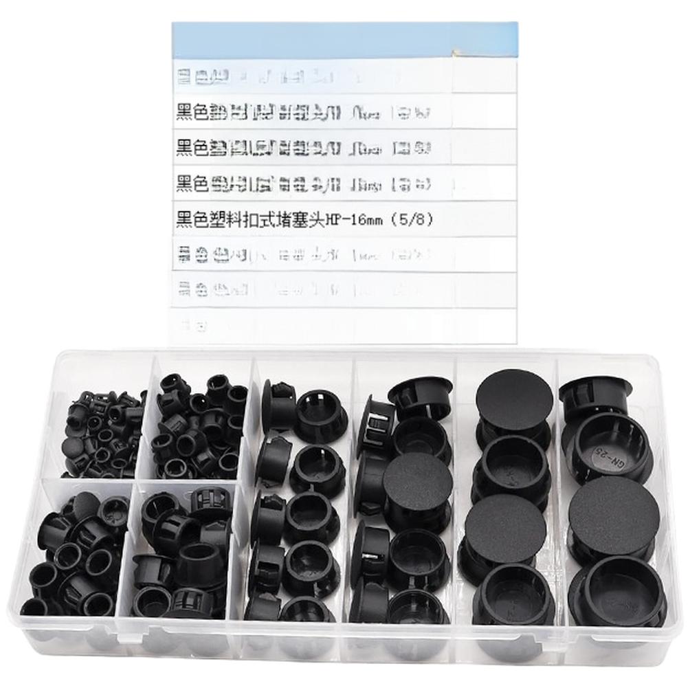 

135Pcs Black Plastic Hole Snap-in Furniture Button Covers 8 Sizes Nylon Push-in Blockage Car Original Accessories China Mainland