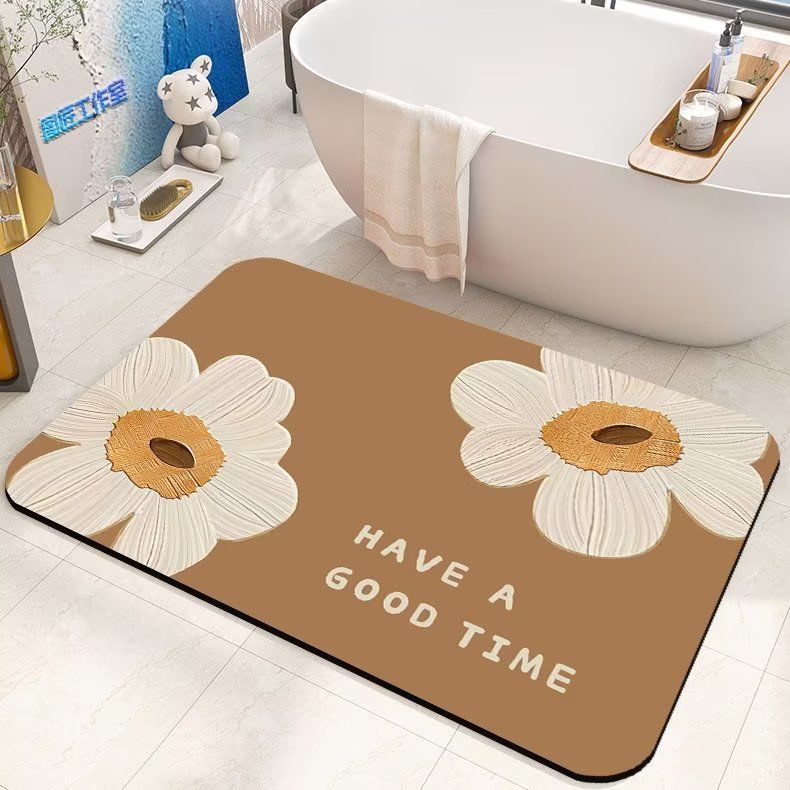 Diatom Mud Absorbent Soft Floor Mat for Bathroom and Household Use, Anti Slip Bathroom Door Mat Feet