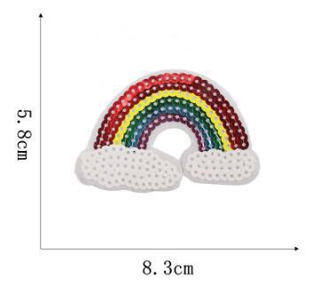 Meteor Cloth Sticker Cartoon Little Rainbow Embroidery Sticker Combination Cloud Embroidery Chapter Boy Decorative Sequin Patch Sticker