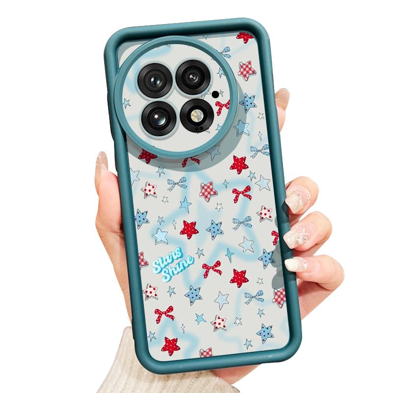 For OnePlus 13 Case Blue Stars Bowknots Pattern Shockproof Bumper Silicone Cover For OnePlus 15 Nord 5 13R 13T 12R 12 11R 5G