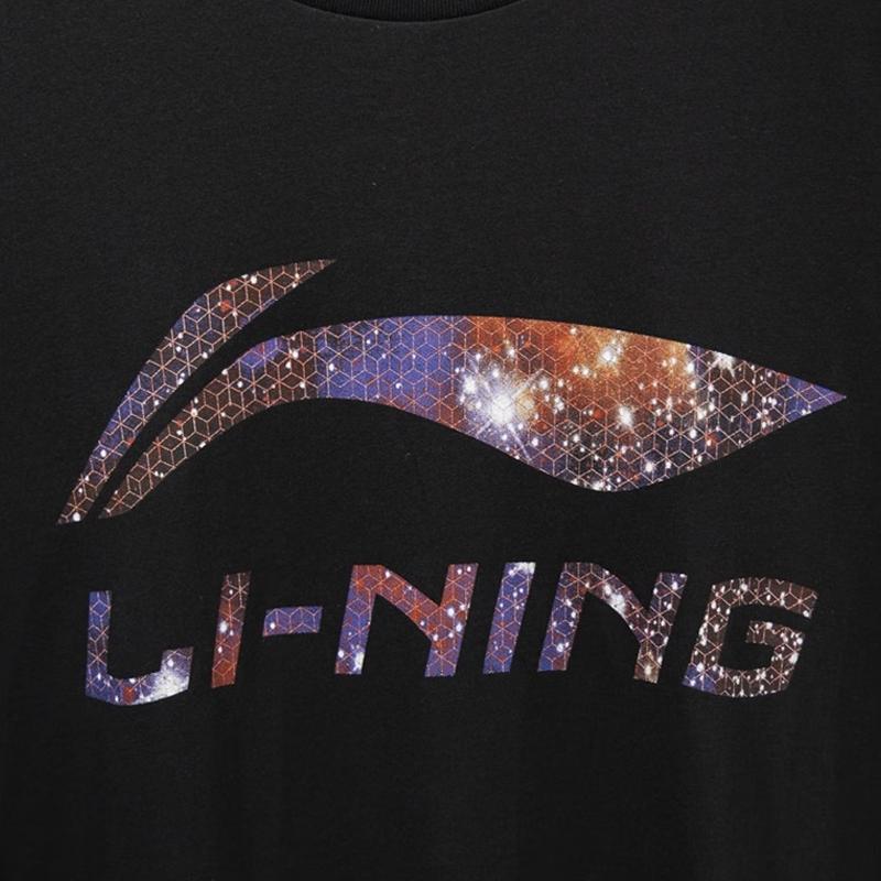 Li-Ning Letter Logo Printed Round Neck Short Sleeve T-Shirt Loose Comfortable Trendy Shorts Casual Sports Suit Unisex suit AHSUA07-1+AKSV843-1