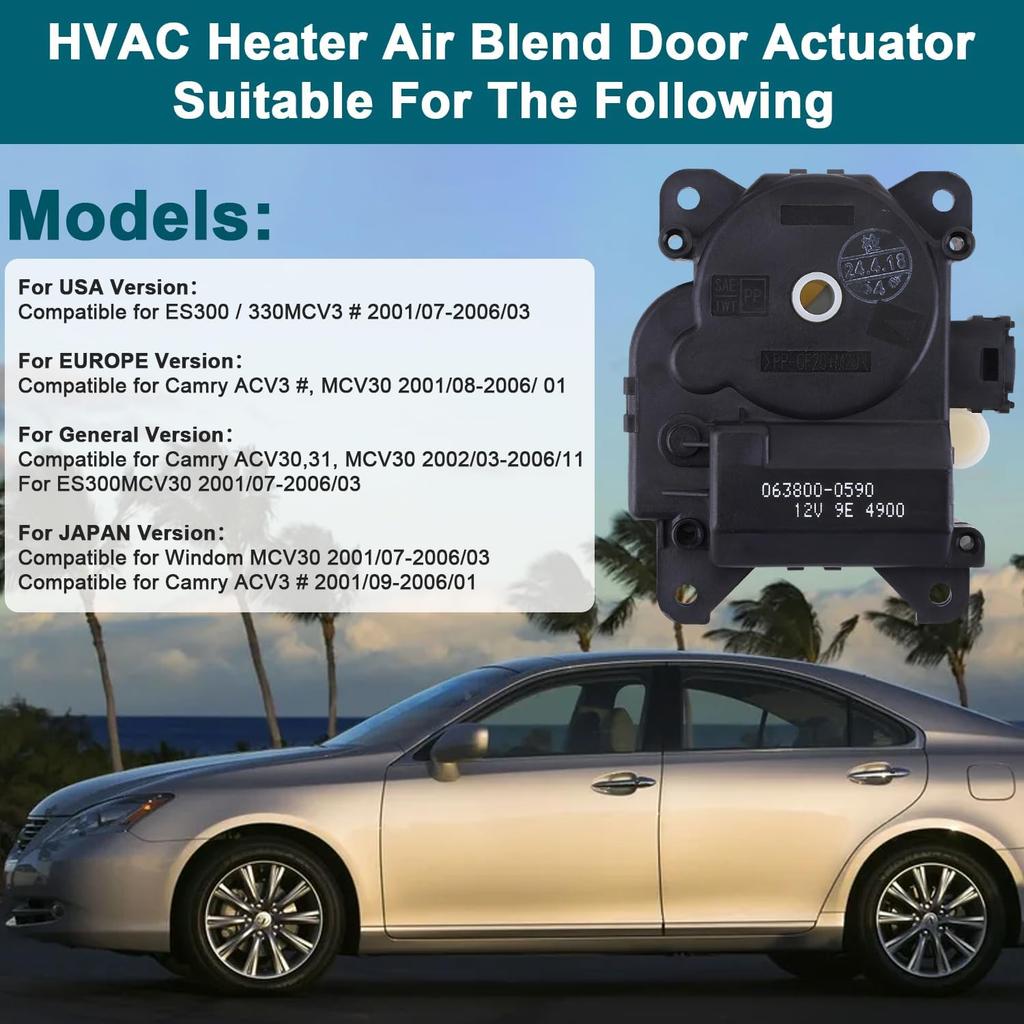 Left Side Wind Door Actuator for 2001-2006 Lexus ES330 ES300, 87106-41051, Climate Control Servo Motor Replacement