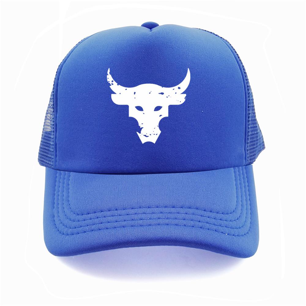 Dwayne Johnson Brahma Bull Tattoo Trucker Cap Unisex Baseball Caps Cool Summer Mesh Net Dwayne Johnson Hat Snapback Hats MZ