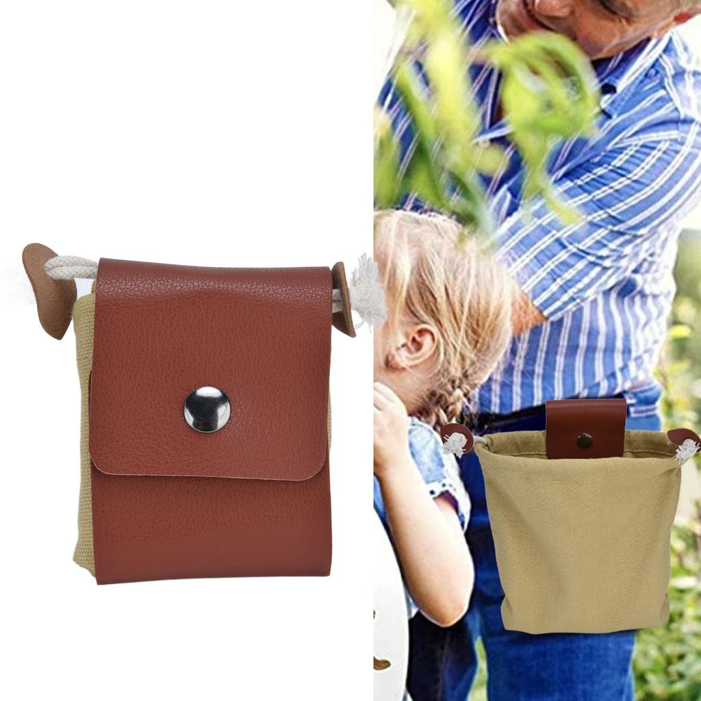 Foraging Pouch PU Leather   Fruit Picking Storage Bag Waist Hanging Tool Bag for Outdoor Camping