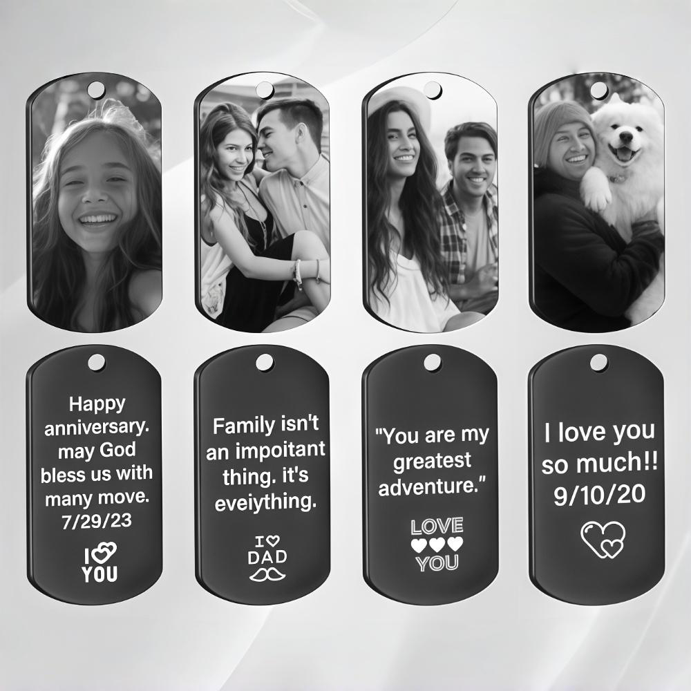 Amaxer Custom Keychain Double Sided Personalized Picture Text Keychains Engraving Photo Key chains Gifts for Women Boyfriend