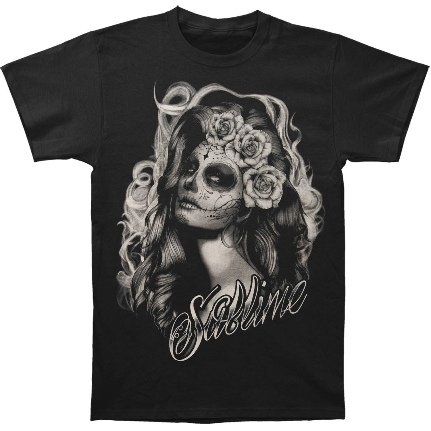 Men s Sublime Sugar Skull Princess Mens T Slim Fit T-shirt Small Black S