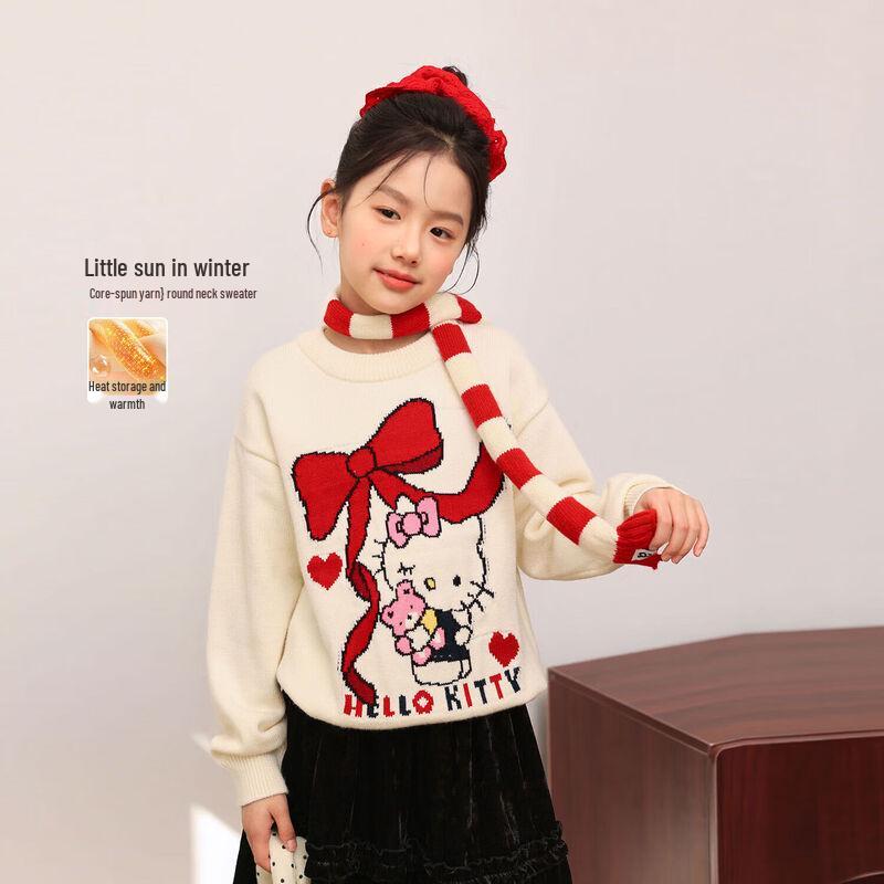 LUSON Чен Дачжу Детский вязаный свитер с мультяшным рисунком  Киска  150