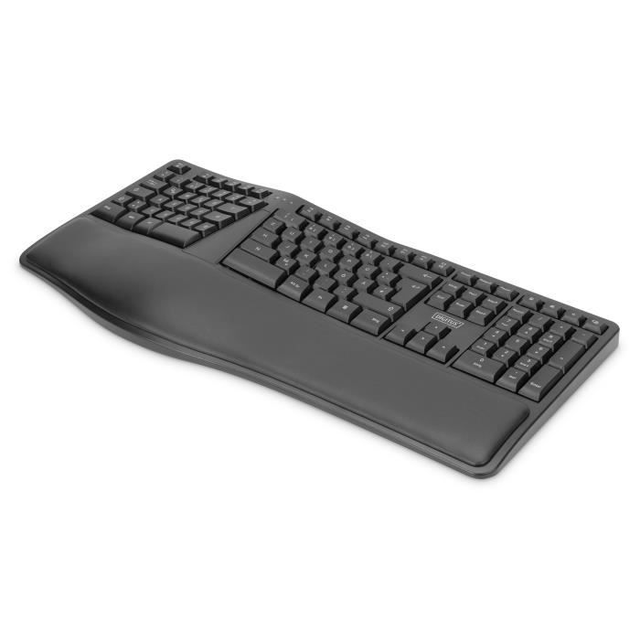Clavier sans fil - DIGITUS DA-20157 - QWERTZ - Ergonomique - 18 touches multimédia