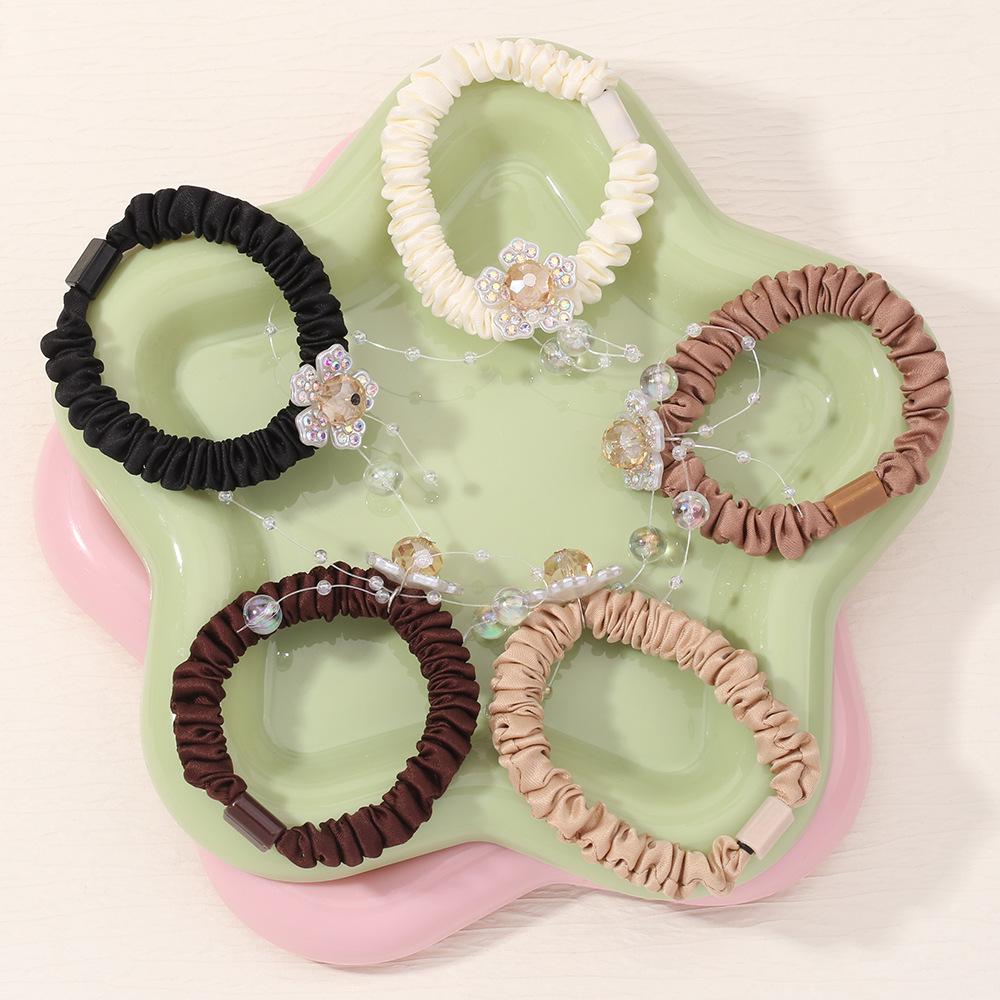 Elegantes Perlenblumen-Haargummi - Französisch & Koreanisch inspirierter Haarschmuck 2025