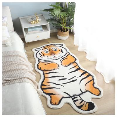 Cartoon Tiger Rug Soft Fluffy Bedside Carpet Non -Slip Bathroom Mat Cute Animals Shape Rugs For Kids Room Decor Furry Carpets