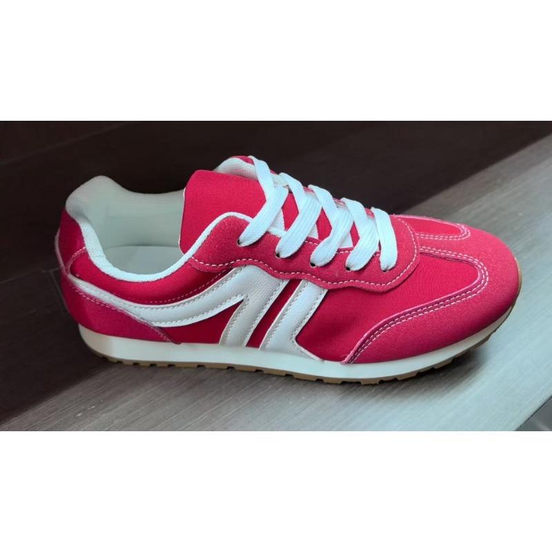 New Large Size Women's Shoes Fashion Casual Temperament Flat Bottom Lace-up Color Matching Outer Wear Single Shoes Women