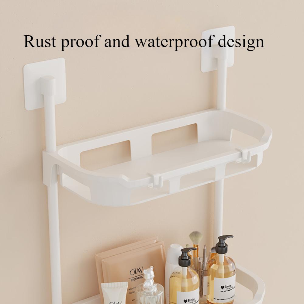 Bathroom Storage Rack Wall Mounted Shower Room Multifunctional Storage Rack Save Space Multilayer High-capacity Bathroom Shelves