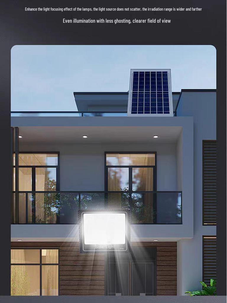 Wasserdichter Solar-Flutlichtstrahler für den Außenbereich - Automatischer Dämmerungssensor für Hof- und Straßenbeleuchtung
